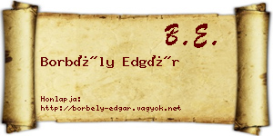 Borbély Edgár névjegykártya