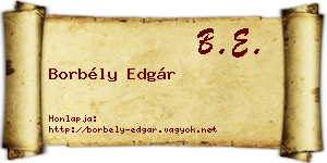 Borbély Edgár névjegykártya