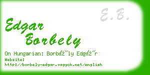 edgar borbely business card